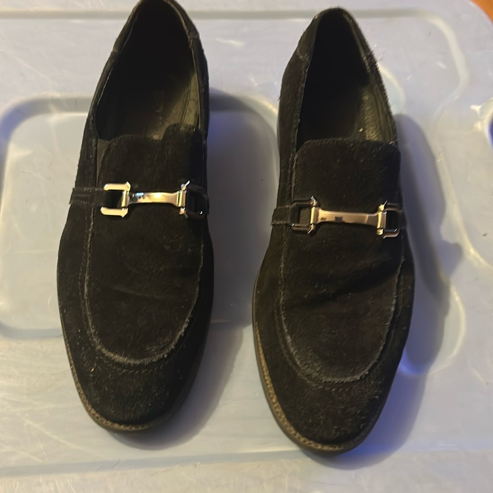 Man black suede shoes